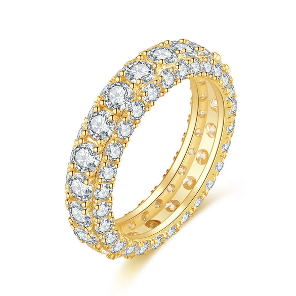 Wholesale Cartoon Style S925 Sterling Silver Square Multidiamond Ring With Electroplating For Couples And Women