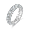 Wholesale Cartoon Style S925 Sterling Silver Square Multidiamond Ring With Electroplating For Couples And Women