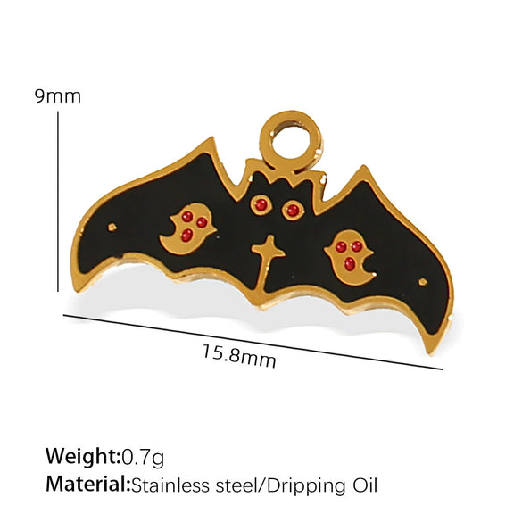 Wholesale Cartoon 316L Stainless Steel Jewelry Set With Dripping Oil Treatment Pendant Necklace And Earrings