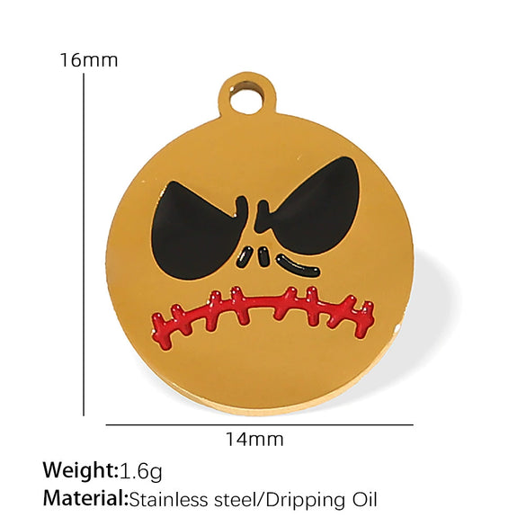 Wholesale Cartoon 316L Stainless Steel Jewelry Set With Dripping Oil Treatment Pendant Necklace And Earrings
