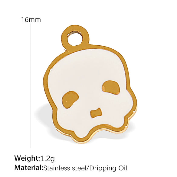 Wholesale Cartoon 316L Stainless Steel Jewelry Set With Dripping Oil Treatment Pendant Necklace And Earrings