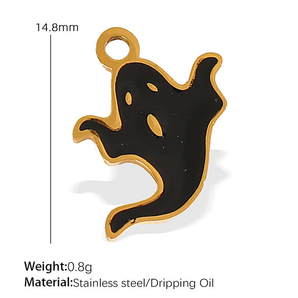 Wholesale Cartoon 316L Stainless Steel Jewelry Set With Dripping Oil Treatment Pendant Necklace And Earrings