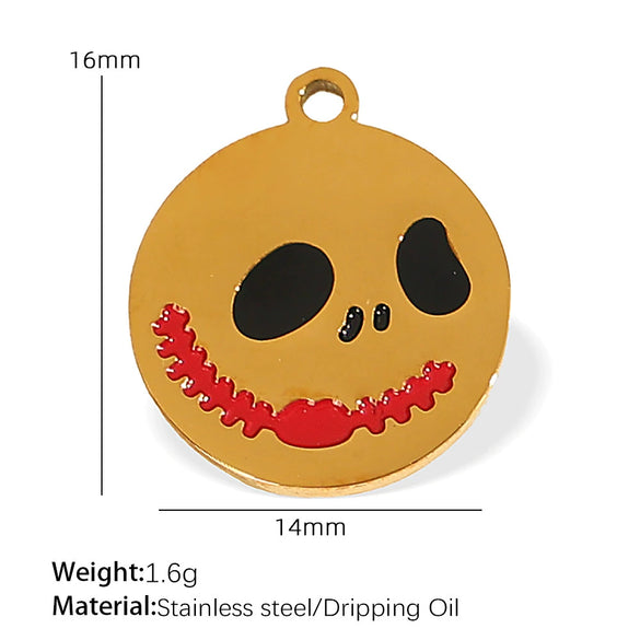 Wholesale Cartoon 316L Stainless Steel Jewelry Set With Dripping Oil Treatment Pendant Necklace And Earrings