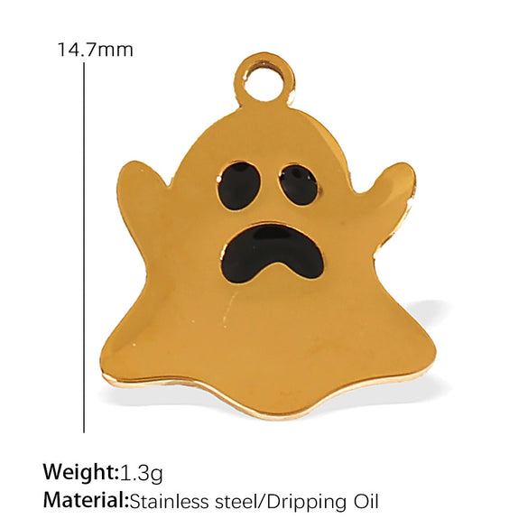 Wholesale Cartoon 316L Stainless Steel Jewelry Set With Dripping Oil Treatment Pendant Necklace And Earrings