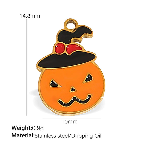 Wholesale Cartoon 316L Stainless Steel Jewelry Set With Dripping Oil Treatment Pendant Necklace And Earrings