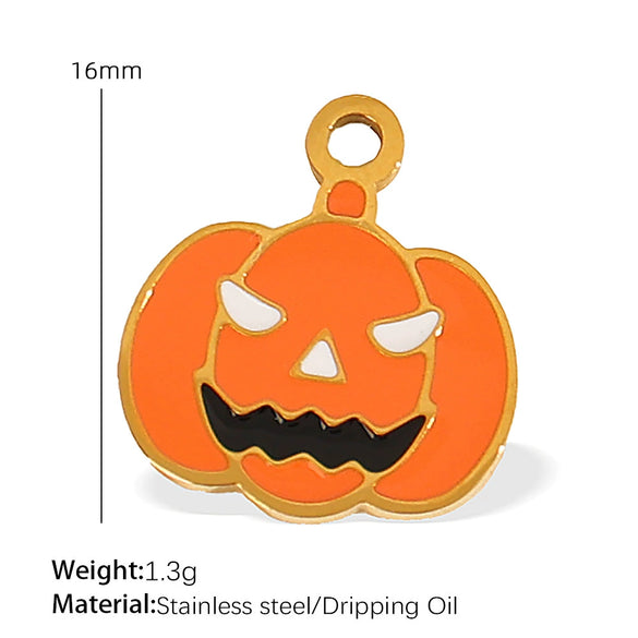 Wholesale Cartoon 316L Stainless Steel Jewelry Set With Dripping Oil Treatment Pendant Necklace And Earrings
