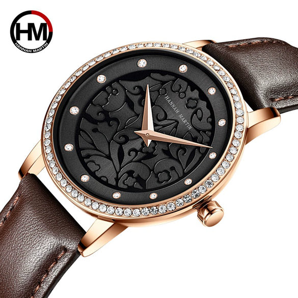 Wholesale Carved Retro Women's Quartz Diamond Watch With Alloy Case Stainless Steel Strap And Buckle Mineral Reinforced Glass Mirror Round Dial