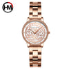 Wholesale Carved Retro Women's Quartz Diamond Watch With Alloy Case Stainless Steel Strap And Buckle Mineral Reinforced Glass Mirror Round Dial