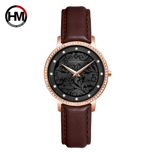 Wholesale Carved Retro Women's Quartz Diamond Watch With Alloy Case Stainless Steel Strap And Buckle Mineral Reinforced Glass Mirror Round Dial