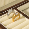 Wholesale Cast Stainless Steel Inlaid White Love Zircon Heart Shaped Geometric Ring For Women 18K Gold Plated Electroplated