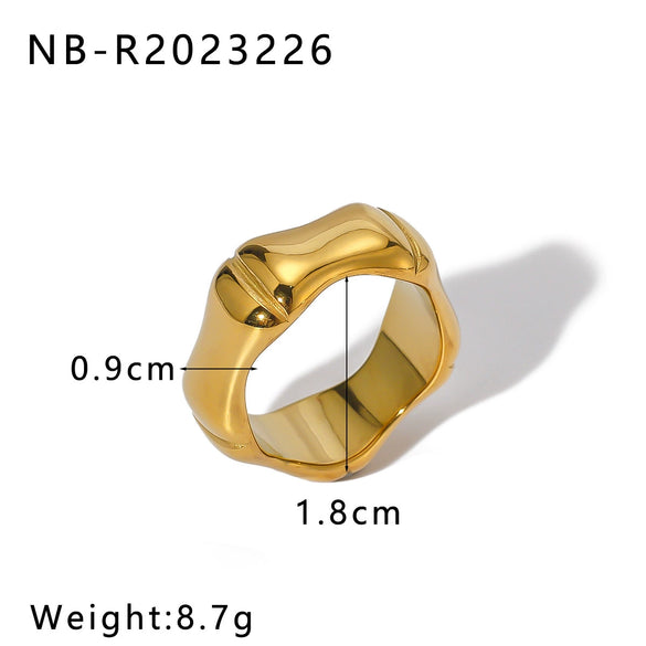 Wholesale Casting Ring Simple Design Sense Stainless Steel 18K Furnace Vacuum Plated Geometric Style