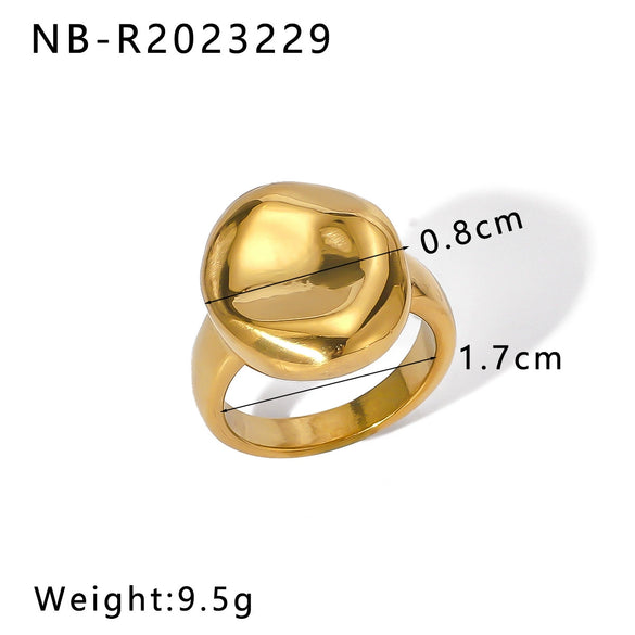 Wholesale Casting Ring Simple Design Sense Stainless Steel 18K Furnace Vacuum Plated Geometric Style