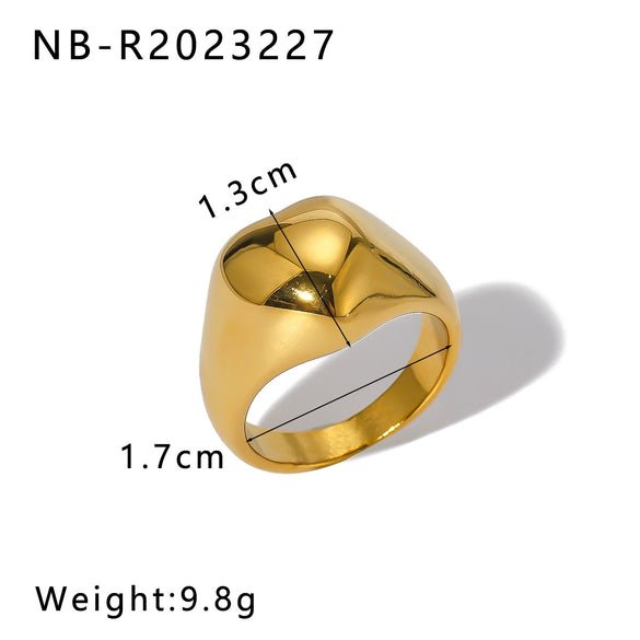 Wholesale Casting Ring Simple Design Sense Stainless Steel 18K Furnace Vacuum Plated Geometric Style