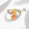 Wholesale Casual Color Block Copper Enamel Plating 18K Gold Plated Open Rings