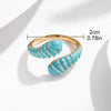 Wholesale Casual Color Block Copper Enamel Plating 18K Gold Plated Open Rings