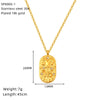 Wholesale Casual Constellation Necklace For Women Titanium Steel Gold Plated Casting Oval Hammer Cross Chain