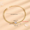 Casual Elegant Simple Style Heart Shape Titanium Steel Plating Inlay Rhinestones 18k Gold Plated Bracelets