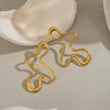 Wholesale Casual Exaggerated Geometric Titanium Steel Earrings With 18K Gold Electroplating For Women