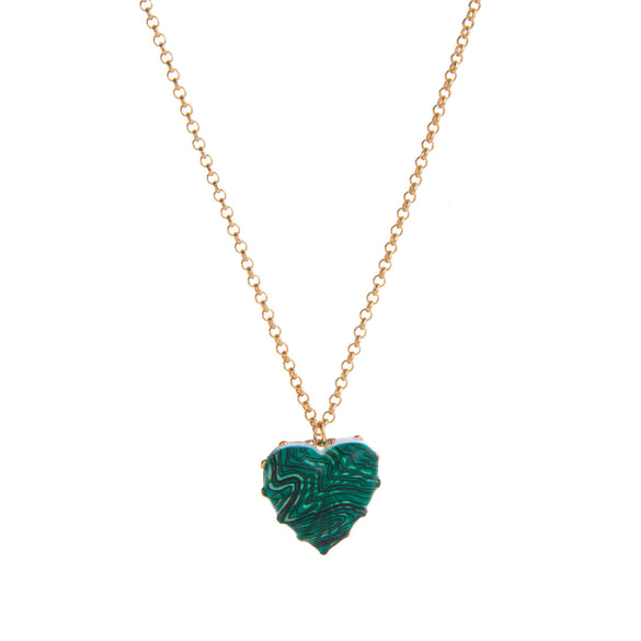Wholesale Casual Geometric Electroplated Copper Heart Shape Pendant Necklace For Women