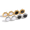 Wholesale Casual Geometric Oval Stainless Steel Earrings With Pvd Furnace Vacuum Real Gold Plating For Girls