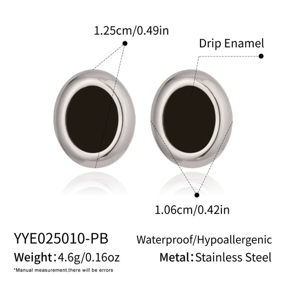 Wholesale Casual Geometric Oval Stainless Steel Earrings With Pvd Furnace Vacuum Real Gold Plating For Girls