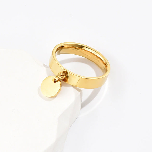 Wholesale Casual Geometric Stainless Steel Titanium Steel Electroplated Ring For Women And Unisex