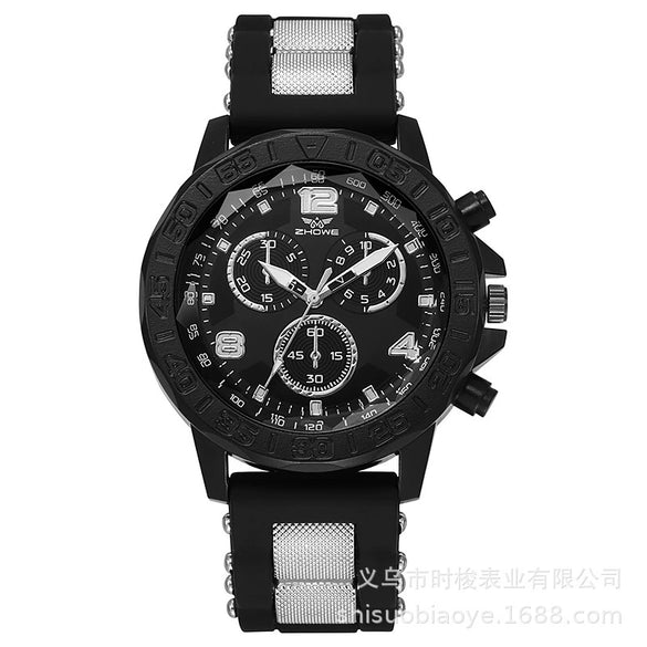 Wholesale Casual Men's Quartz Watches With Plastic Strap Alloy Case And Round Dial