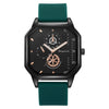 Wholesale Casual Men's Sports Quartz Watch With Double Layer Square Alloy Case And Pu Strap