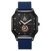 Wholesale Casual Men's Sports Quartz Watch With Double Layer Square Alloy Case And Pu Strap