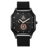Wholesale Casual Men's Sports Quartz Watch With Double Layer Square Alloy Case And Pu Strap