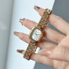 Wholesale Casual Metal Rectangular Quartz Watch For Female With Steel Band And Spiral Crown