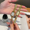 Wholesale Casual Oval Quartz Watch For Female Alloy Case And Strap Mineral Reinforced Glass Mirror Spiral Crown Horseshoe Buckle