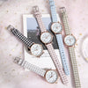 Wholesale Casual Quartz Watch For Female Junior High School Students Alloy Case Imitation Leather Strap Stainless Steel Clasp Round Dial Ordinary Glass Mirror