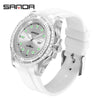 Wholesale Casual Quartz Watch With Transparent Shell Round Dial Acrylic Mirror Abs Case And Silicone Strap