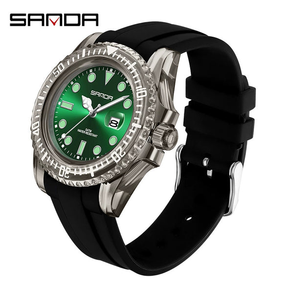 Wholesale Casual Quartz Watch With Transparent Shell Round Dial Acrylic Mirror Abs Case And Silicone Strap
