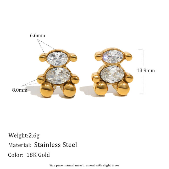 Wholesale Casual Style Animal Pattern Stainless Steel Electroplated Pendant Necklace Earrings For Women