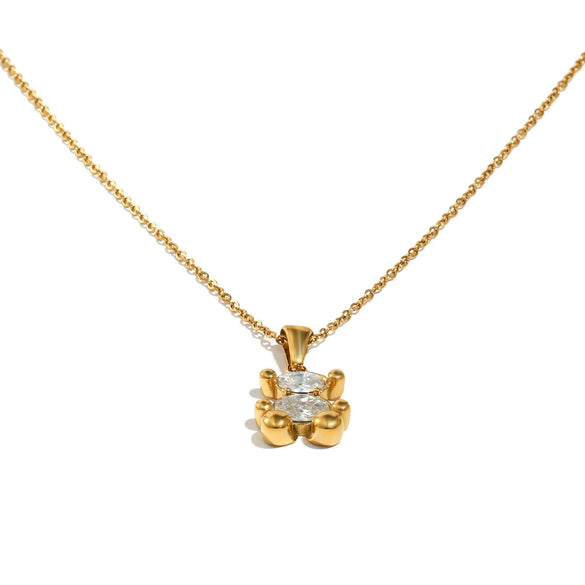 Wholesale Casual Style Animal Pattern Stainless Steel Electroplated Pendant Necklace Earrings For Women
