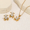 Wholesale Casual Style Animal Pattern Stainless Steel Electroplated Pendant Necklace Earrings For Women