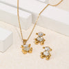 Wholesale Casual Style Animal Pattern Stainless Steel Electroplated Pendant Necklace Earrings For Women