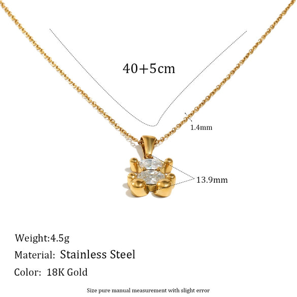 Wholesale Casual Style Animal Pattern Stainless Steel Electroplated Pendant Necklace Earrings For Women