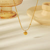 Wholesale Casual Vintage Style Heart Shape Petal Fish 304 Stainless Steel Copper 18K Gold Plated Pendant Necklace