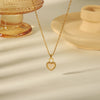 Wholesale Casual Vintage Style Heart Shape Petal Fish 304 Stainless Steel Copper 18K Gold Plated Pendant Necklace