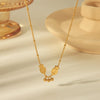 Wholesale Casual Vintage Style Heart Shape Petal Fish 304 Stainless Steel Copper 18K Gold Plated Pendant Necklace