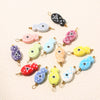 Wholesale Ceramic And Stainless Steel Fish Shape Polka Dot Handmade Jewelry Accessories With Electroplating