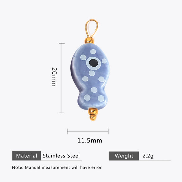 Wholesale Ceramic And Stainless Steel Fish Shape Polka Dot Handmade Jewelry Accessories With Electroplating