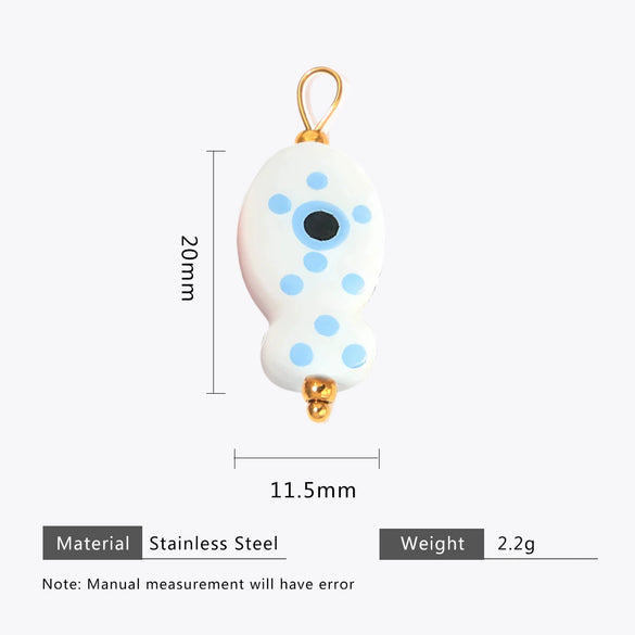 Wholesale Ceramic And Stainless Steel Fish Shape Polka Dot Handmade Jewelry Accessories With Electroplating
