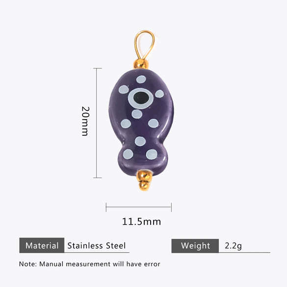 Wholesale Ceramic And Stainless Steel Fish Shape Polka Dot Handmade Jewelry Accessories With Electroplating