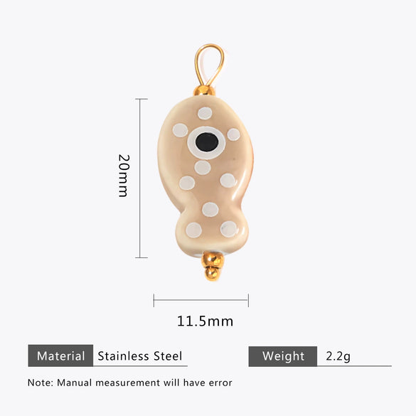 Wholesale Ceramic And Stainless Steel Fish Shape Polka Dot Handmade Jewelry Accessories With Electroplating