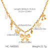 Wholesale Ceramic And Stainless Steel Heartshaped Tassel Necklace With Geometric Pattern And Electroplating For Women