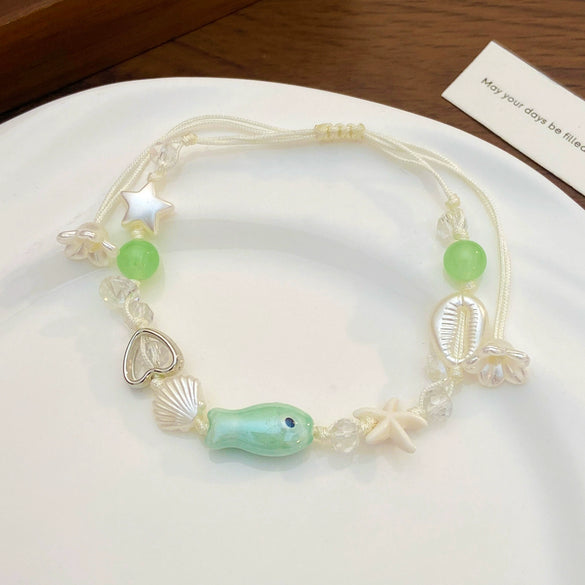 Wholesale Ceramic Beaded Bracelet With Animal Zodiac Pattern Electroplated Style Jewelry
